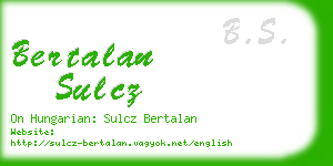 bertalan sulcz business card